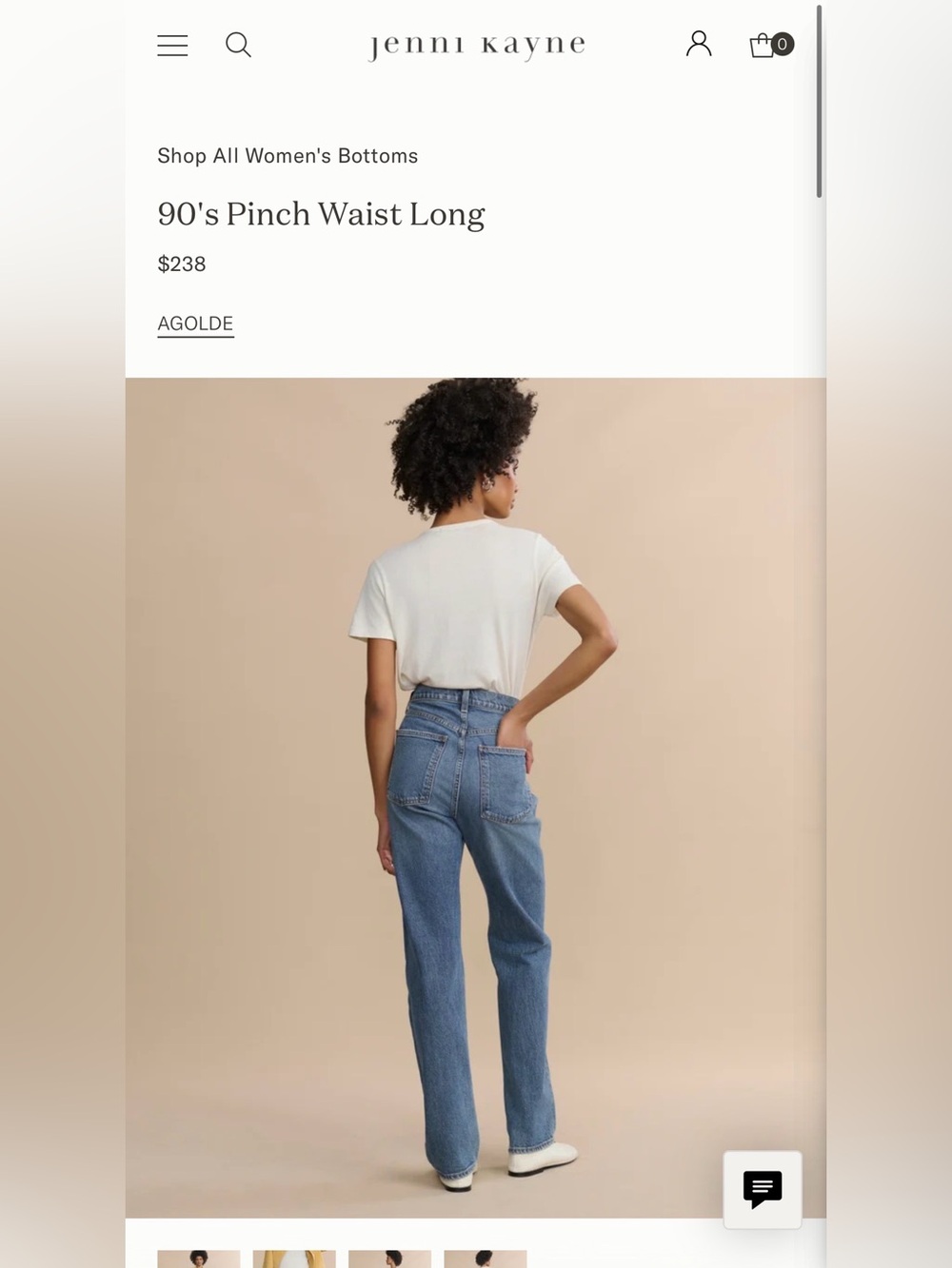 AGOLDE 90's Pinch Waist Long Jeans in Medium Blue size 29